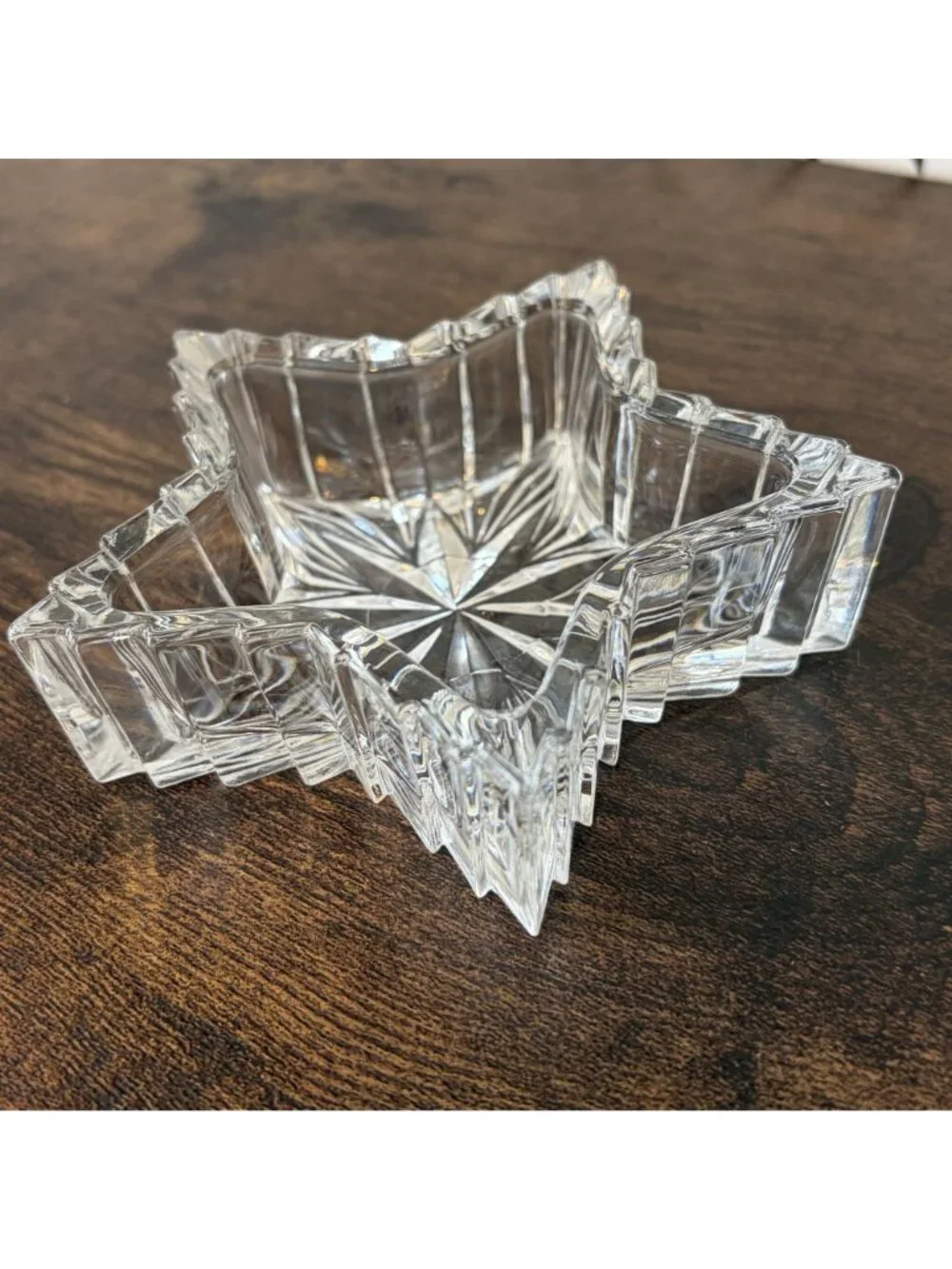 Vintage 24% Lead Crystal Star Trinket Jewelry Ring Box Decorative Storage Gift